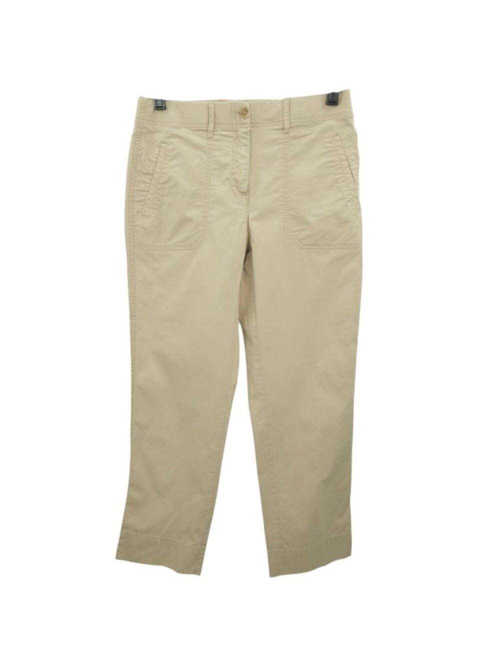 Chicos Pants Womens Size 2 Beige Khaki Crop Ankle Cotton Blend Casual Trousers